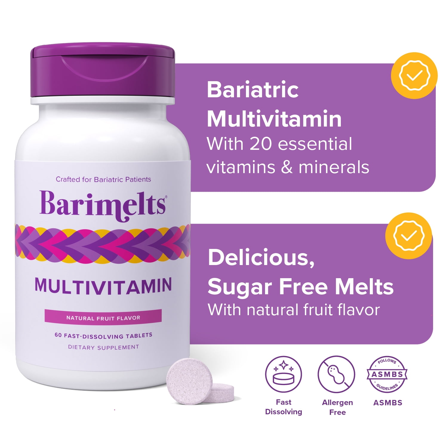 BariMelts Bariatric Iron Supplement with Vitamin C, Fast-Dissolving, Orange  Flavor, 90 Tablets - Walmart.com