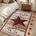 thumbnail image 4 of 3'x5' Area Rugs, Red Texas Star Vintage Indoor Outdoor Area Rug for Living Room Bedroom, Farmhouse Berry Brown Wooden Washable Bathroom Rugs Kitchen Floor Carpet Mats Home Decor Aesthetic, 4 of 8