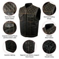 thumbnail image 5 of Dream Apparel Men's Denim & Leather Motorcycle Vest Biker Club Vest For Riding, 5 of 7
