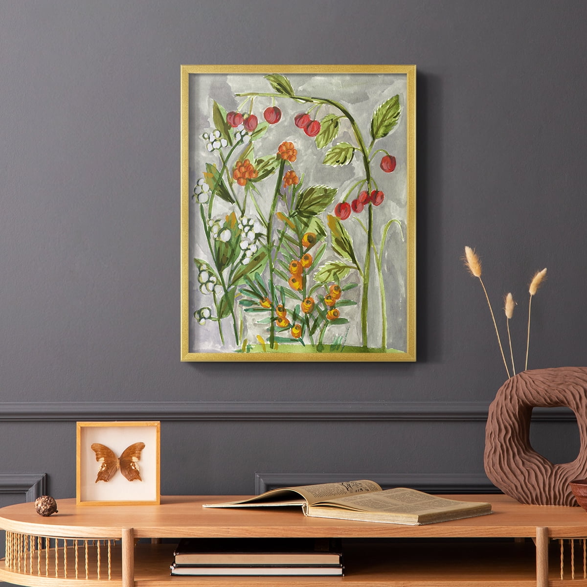 Dear Nature I Framed Print in Gold Solid Wood Framed Print No Nail Hanging