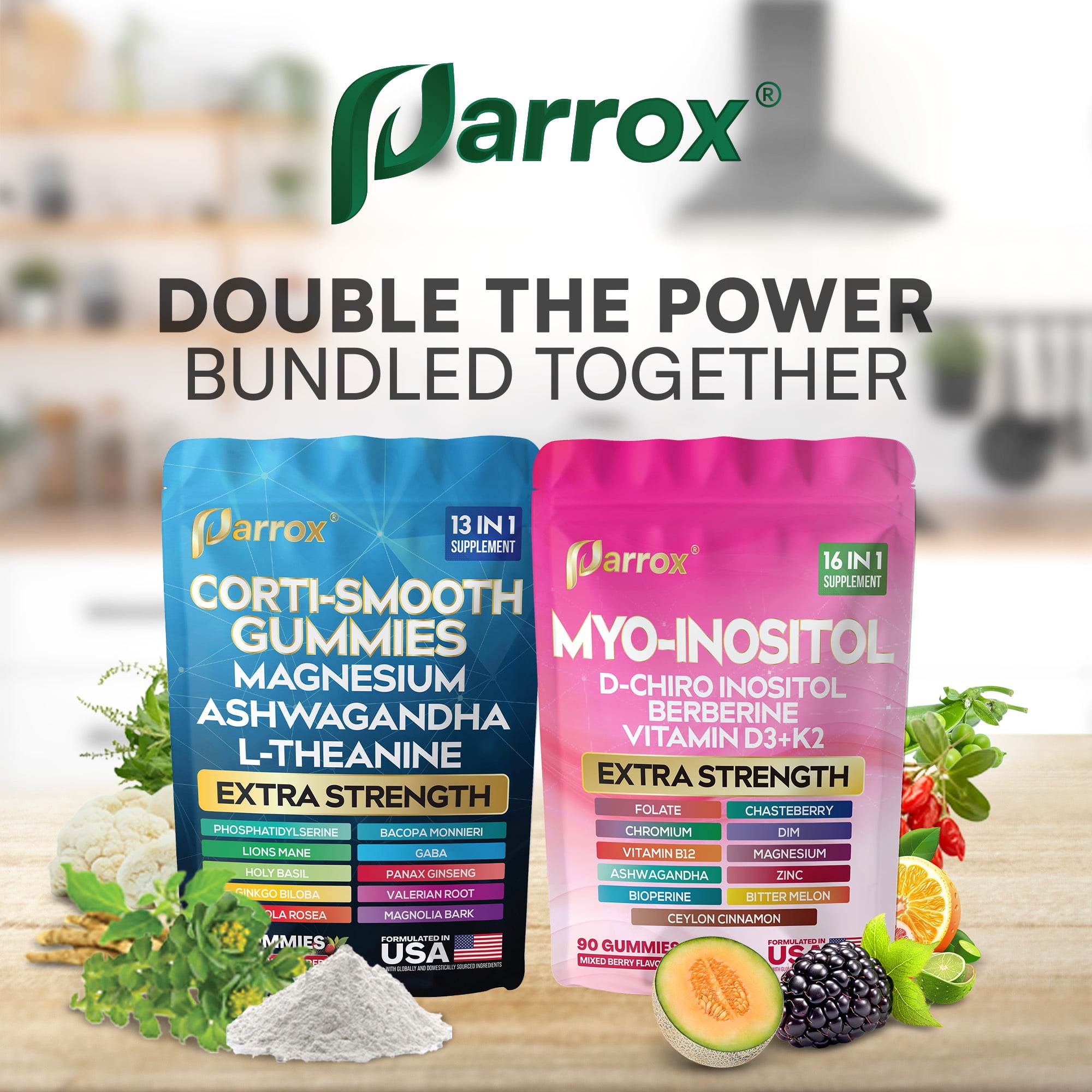 Soothe & Smooth Bundle Gummies - Cortisol & Myo-Inositol Supplement with D-Chiro Inositol, Berberine, Magenesium, Ashwagandha, L-Theanine, Vitamins D3+K2 & B12, Folate, Zinc Lion's Mane (150 Gummies)