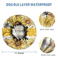thumbnail image 3 of Shower Caps,Yellow Dot Sunflower Bee Pattern Waterproof Shower Cap for Women 4 Pieces,Double Reusable Hair Cover for Shower PEVA Elastic Stretch Hem, 3 of 7