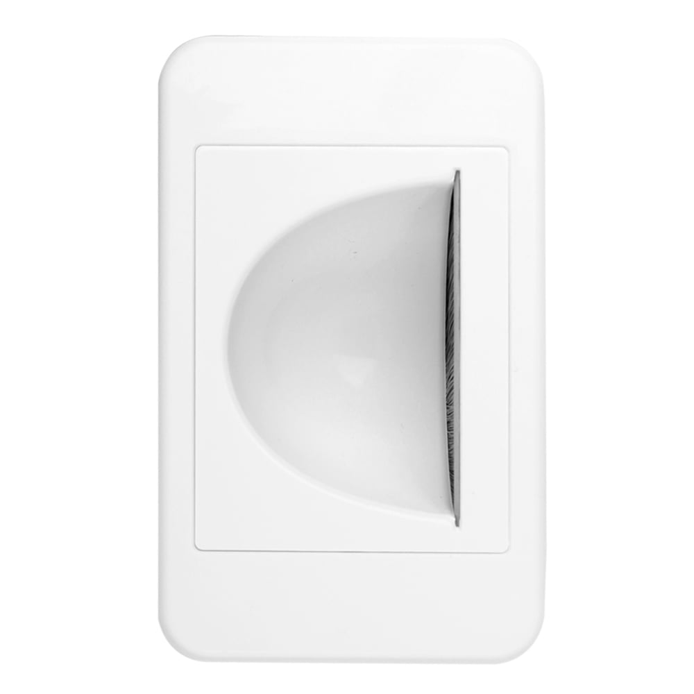 1 Single Gang Brush Wall Plate Port Insert Cover Outlet Low Voltage Cable White 