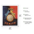 thumbnail image 2 of Zenith - Pocket Watch - Vintage Advertising Poster by Leonetto Cappiello c.1912 - Fine Art Matte Paper Print (Unframed) 20x26in, 2 of 4