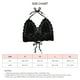 thumbnail image 5 of Top de sujetador de crochet atado con cuello en V, suave, delgado, ahuecado, top de bikini de punto con cuello halter de moda para mujer, negro L, 5 of 5
