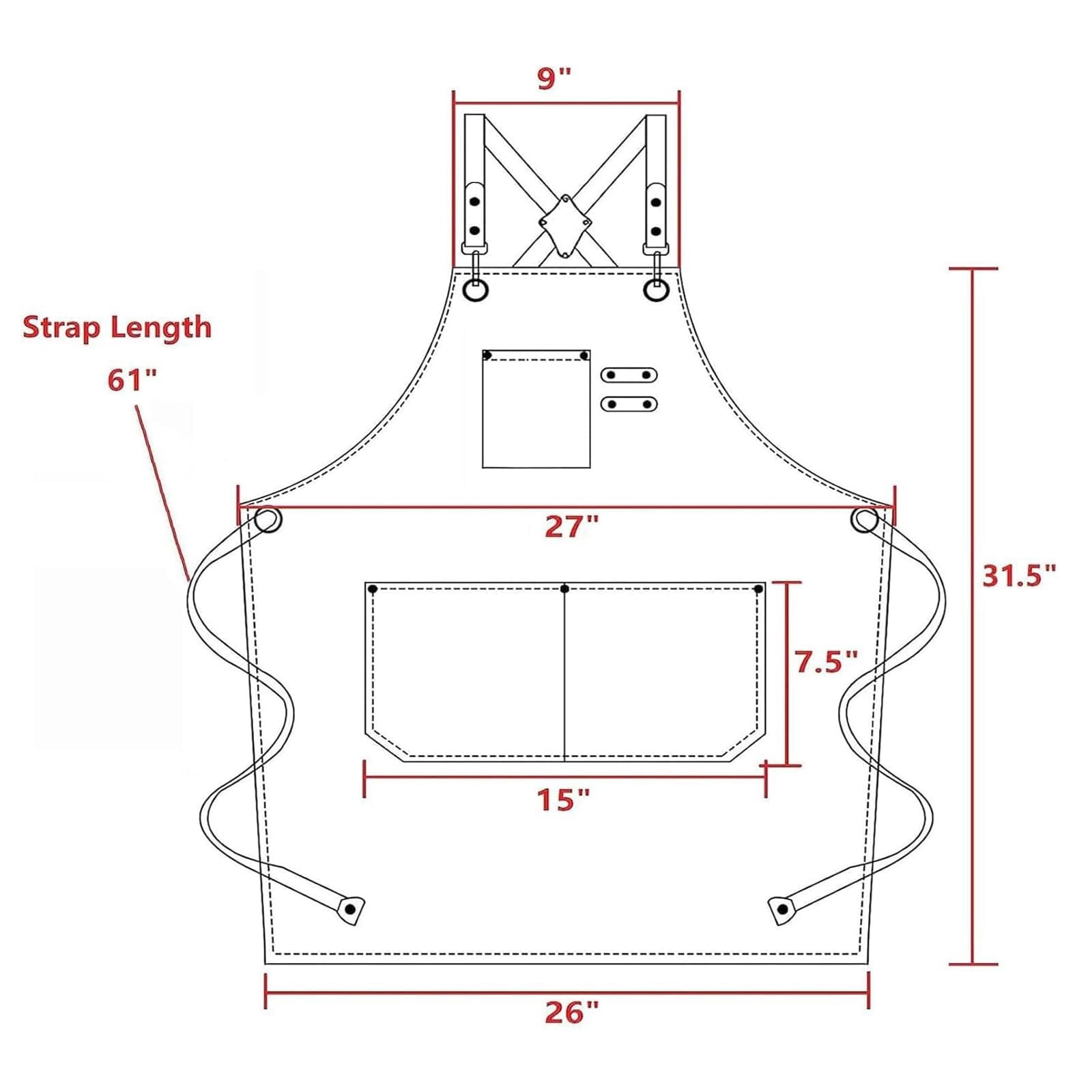 Chef Aprons for Men Women with Large Pockets, Cotton Canvas Cross Back Heavy Duty Adjustable Work Apron, Size M to XXL(Grey)