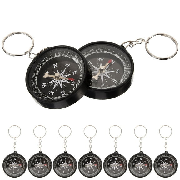 HOMEMAXS  12 Pcs Compass Party Bag Fillers Backpack Keychains for Kids Child Silver