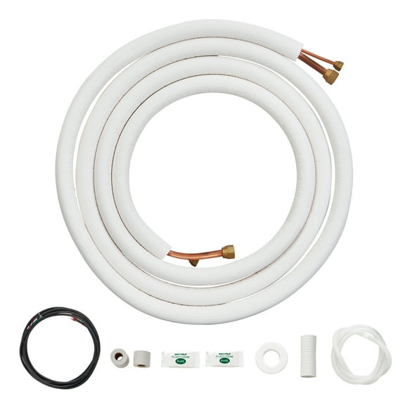 VEVOR 1/4" & 1/2" O.D Copper Pipes Tubing and Triple-Layer Insulation 16FT Mini Split Line Set