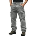 thumbnail image 2 of Lopecy-Sta Men's Cargo Work Pants with Elastic Waist & Drawstring Corduroy Solid Color Relaxed Fit Casual Hiking Pants, 2 of 8