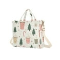 thumbnail image 7 of FORMRS Womens Corduroy Tote Bag Crossbody Shoulder Handbag with Pocket, Beige Christmas Cups, 7 of 7