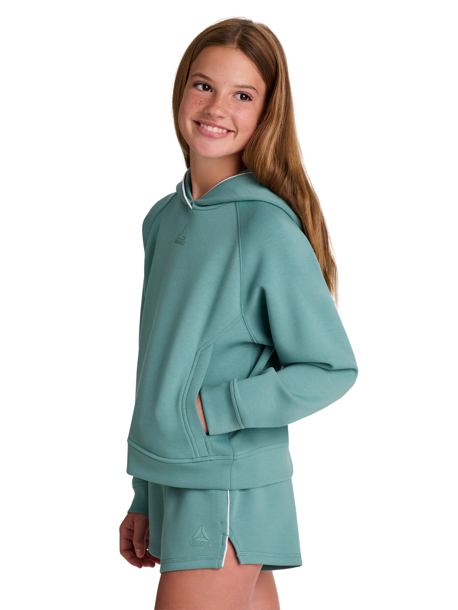 Reebok Girl’s Athletic Momentum Tech Fleece Pullover Hoodie, Sizes 4-18