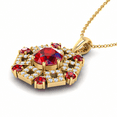 thumbnail image 4 of Gold Plated Hexagon Style Garnet Solitaire Necklace Gift For Easter || Ali Baba Jewellery, 4 of 5