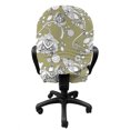 thumbnail image 3 of Flower Office Chair Slipcover, Hand Drawn Arrangement of Flowers Vintage Composition Doodle Style Bloom, Protective Stretch Decorative Fabric Cover, Standard Size, Sepia Black and White, by Ambesonne, 3 of 5