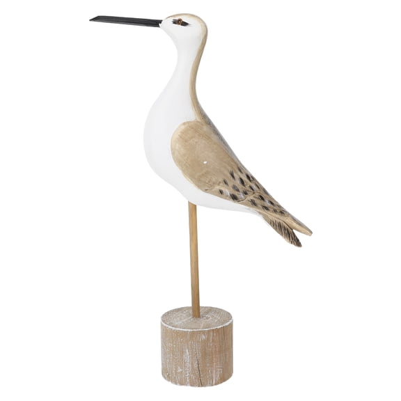 LOLIPPYY Wooden Seagull Figurine Tabletop Decor Mediterranean Coastal Ocean Bird Sculpture for Beach Nautical Home Decoration