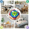 thumbnail image 4 of Colorful Tie Dye Circle Pattern Square Tablecloth,Waterproof Square Table Cover,Wipeable Spillproof Washable Table Cover for Home Kitchen Party Decor 52"x52"(132x132cm), 4 of 6