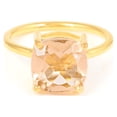 thumbnail image 3 of Cushion Morganite Ring 14k Yellow Gold Morganite Gemstone Solitaire Wedding Ring, 3 of 4