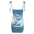 thumbnail image 6 of IWRICH Square Neck Satin Homecoming Dresses for Teens Short Prom Party Dress Light Blue XS, 6 of 9