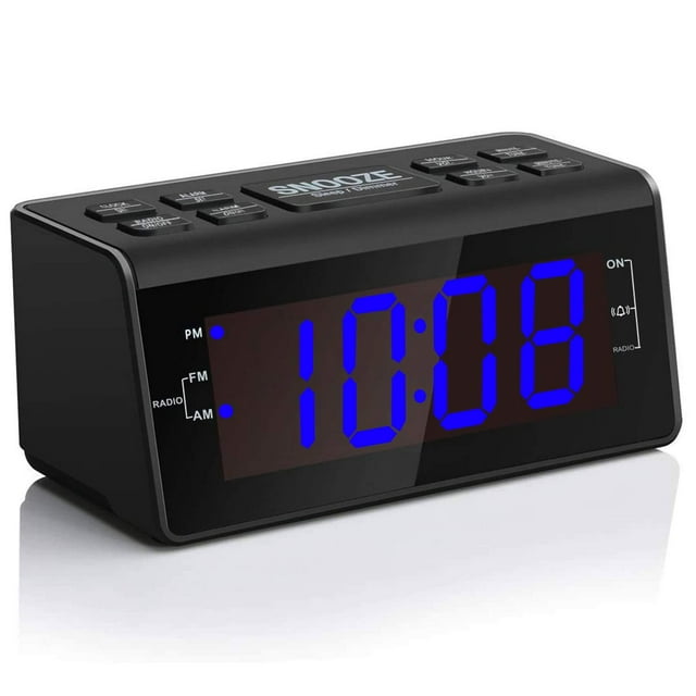 Jingsense Digital Alarm Clock Radio with AM/FM Radio, 1.2” Big Digits ...