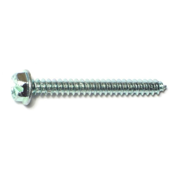 #8 x 1-1/2" Zinc Plated Steel Slotted Hex Washer Head Sheet Metal Screws SMSHWS-047