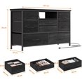 thumbnail image 3 of Garvee 8-Drawer Chest of Drawers with LED Lighting, Multifunctional TV Cabinet with Charging Station, Metal Frame & Fabric Drawers, Ideal for Bedroom & Living Room Storage, black willow, 3 of 8