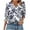 Blue#, variant on cocolona Womens Summer V Neck 3/4 Sleeve Tops Dressy Casual Blouses Fashion Casual Loose Floral Print T-shirts Trendy Tops 2025