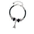 thumbnail image 2 of Delight Jewelry Black Nickeltone AB Crystal Eiffel Tower Wife Celtic Knot Leather Bead Bracelet, 7"+2" Extender, 2 of 4