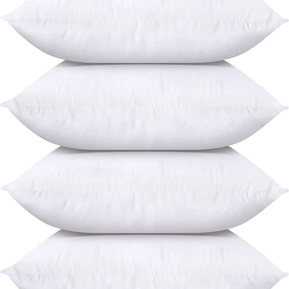 Utopia Bedding Throw Pillows (Set of 4, White) – 18 x 18 Inches Down Alternative Pillows for Bed, Sofa, and Couch - Fluffy Decorative Stuffer Pillow for Indoors & Outdoors