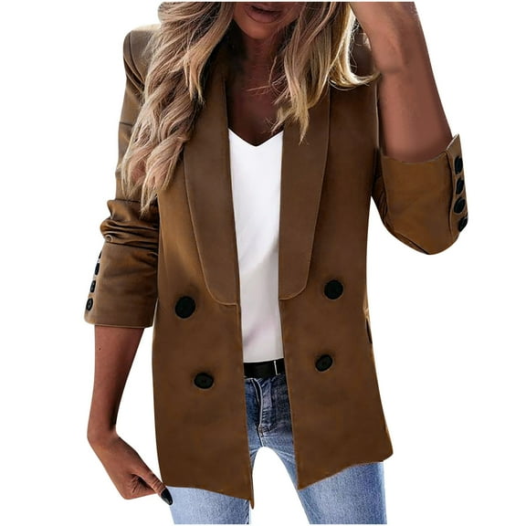 LYXSSBYX Plus Size Womens Shackets Hot Sale Clearance Women Business Attire Plaid Printed Long Sleeve Button Slimming Cardigan Coat Top