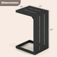 thumbnail image 3 of Costway 2 PCS C-Shaped End Table with Adjustable Foot Pads 2-In-1 Sofa Side Table, 3 of 10