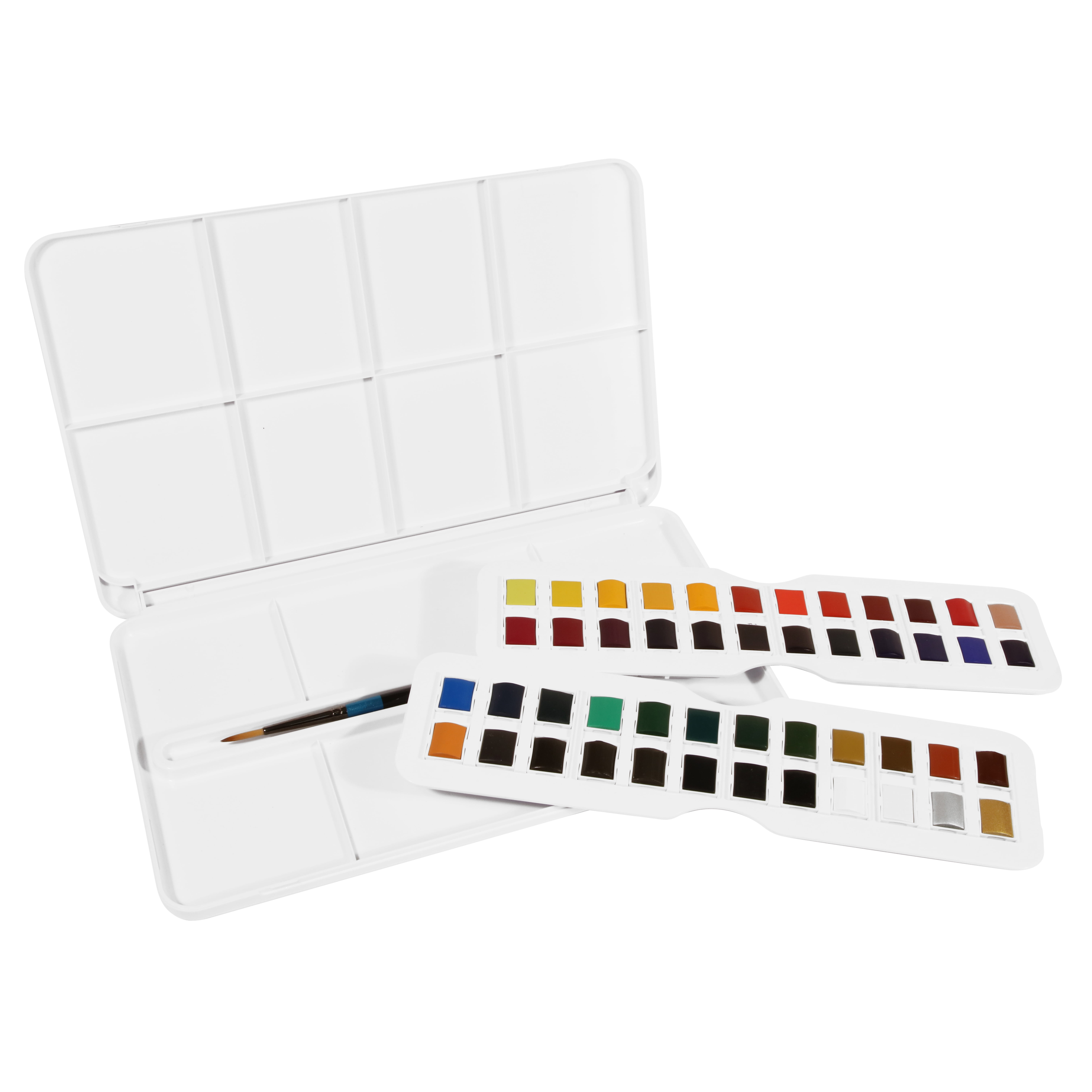 Daler-Rowney Aquafine Watercolors - Set of 48 Studio, Assorted Colors, Half Pan