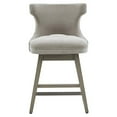 thumbnail image 1 of Madison Park Emmett 25.75" Fabric and Solid Wood Swivel Counter Stool in Gray, 1 of 8