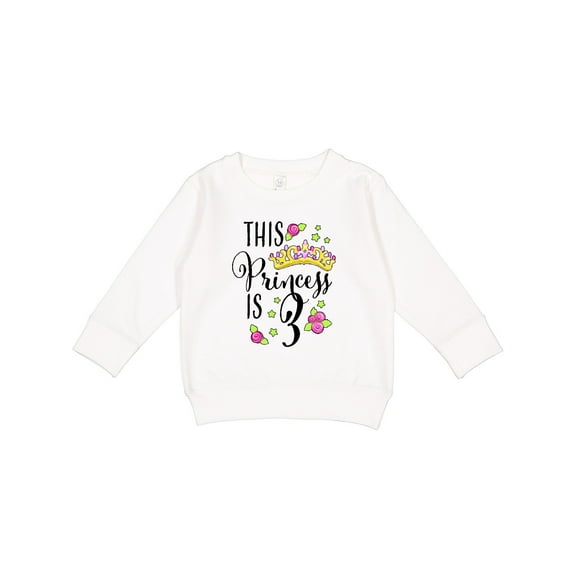 Inktastic This Princess is Three Third Birthday Toddler Sweatshirt