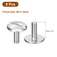 thumbnail image 3 of M4x12mm Extra Large Flat Head Slotted Screws, 8 Pack 304 Stainless Steel Bolts, 3 of 5