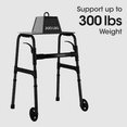 thumbnail image 6 of MaxKare Folding Walker with Wheels, 8 Levels Adjustable Height 30.5"-37.5", 300lbs Weight Capacity, Lightweight, for Senior, Black, 6 of 10