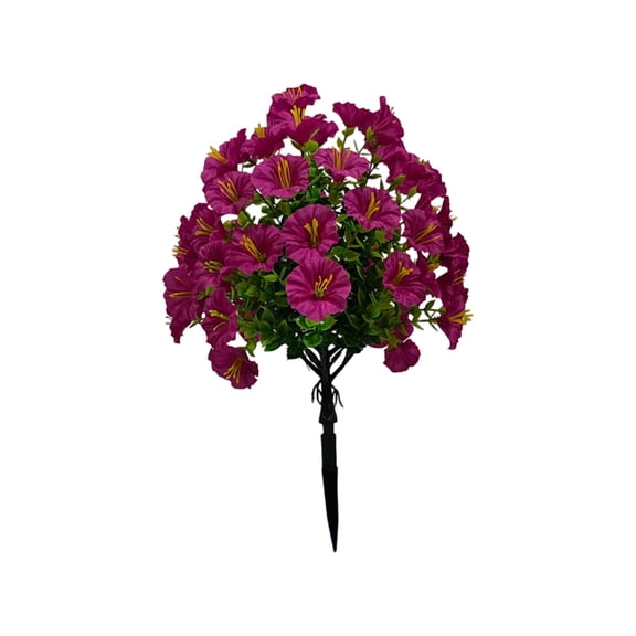 Outdoor Faux Flowers Uv Resistant Purple Morning Glory Cemetery Decorations, Artificial Flowers for Decoration Grave Site Yard