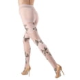 thumbnail image 2 of MeMoi Sheer Garden Rose Floral Tights - Womens - Female, 2 of 5