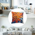thumbnail image 5 of Burnt Orange Navy Blue Pillow Covers Fall Decor Dahlia Flowers Thanksgiving Autumn Decorative Couch Lumbar Pillow Cases Home Decor for Living Room Bedroom Bed Cushion Outdoor, 5 of 6