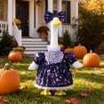 thumbnail image 2 of ICQOVD Halloween Purple Black Cat Porch Goose Costume Set,Printed Lace Dress Outfit for Goose Statue,Spooky Yard Garden Decor, 2 of 8