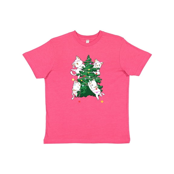 Inktastic Kawaii Cats Christmas Tree Youth T-Shirt