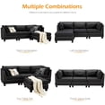 thumbnail image 3 of YODOLLA 88.6" Sectional Sofa with Ottoman, L Shape Tufted Living Room Couch with Chaise - Black, 3 of 10