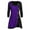 Purple, variant on Aoochasliy Womens Sweaters Pullover Clothes Plus Size O-Neck Solid Botton Pachwork Asymmetric Tops Christmas Casual