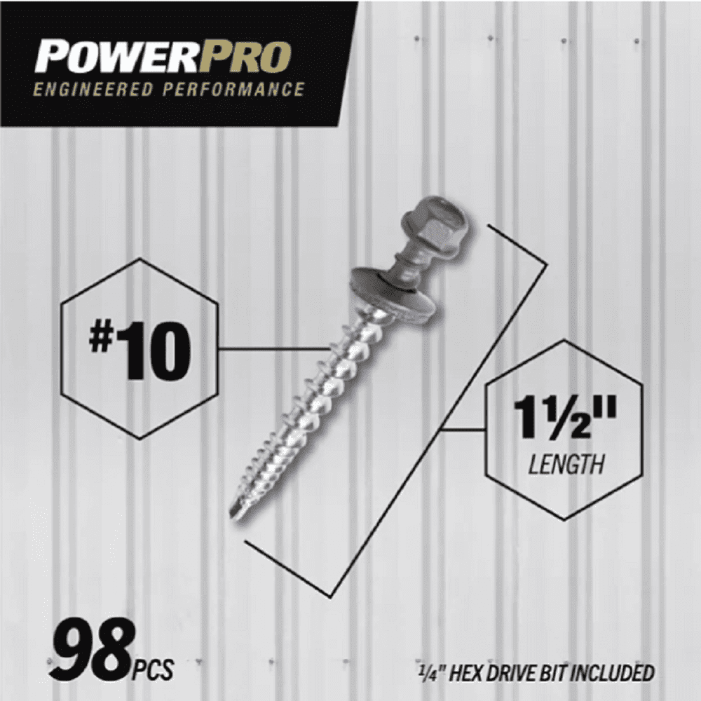 Hillman Fasteners 250500 LB 10 x 1.5 in. Metal to Wood Self-Drilling Roofing Screws, Grey