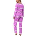 thumbnail image 4 of CLOISE Loungewear for Women Set 2 Piece Casual Long Sleeve Sleepwear Blouses and Cozy Lounge Pants PJ Set Comfy Striped Print Funny Pjs, 4 of 6