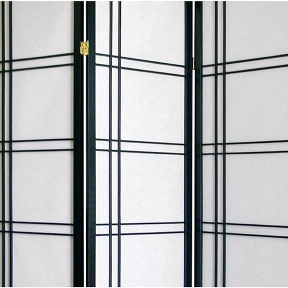 70" Tall 3-Panel Screen / Room Divider "Girard" with Black finish