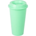 thumbnail image 1 of Vaso para café con Tapa | Vaso Cafetero de plástico de 16 Oz. | Vaso reusable tipo termo para café, té y agua | Libre de BPA | Paquete de 10 vasos color Menta, 1 of 6
