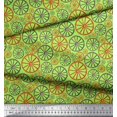 thumbnail image 2 of Soimoi Tissu Vert Poly Georgette Roue Imprimé Ethnique Tissu au Mètre 42 Pouces de Large, 2 of 3