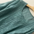 thumbnail image 3 of Entyinea Women Cotton Linen Embroidered Tops Loose Fit Tunic 3/4 Sleeve Summer Blouse Shirts Boho Peasant Trendy Clothes 2024 (Blue,3XL), 3 of 3