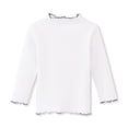 thumbnail image 2 of ContiKids Toddler Little Girls Long Sleeve Casual Cotton Tee Shirts Ruffle Frill Mock Neck Turtleneck Basic Blouse Outfit Tops White 2-3 Years, 2 of 5