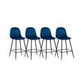 thumbnail image 1 of Ilios Innova | Juego de 4 Sillas Altas de Bar Candina Azul con Estructura Metálica Negra, Diseño Moderno y Elegante para Barra de Cocina, Comedor o Restaurante, 1 of 9