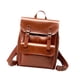 thumbnail image 5 of Mochila De Piel Sintética, Diseño Retro, Informal, Portátil, Para Viajes, Color Marrón, 5 of 9